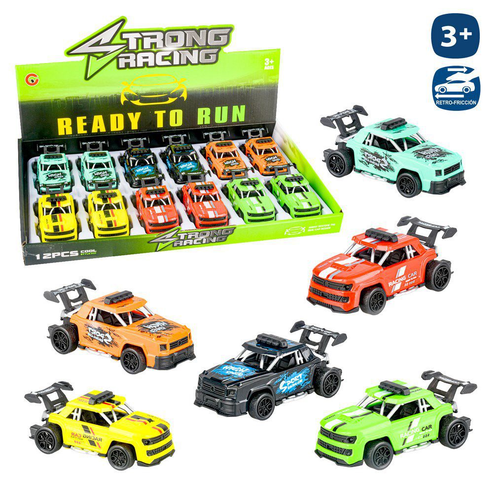 COCHE BUGGY RETROMARCHA 6/C 11 CM CAJA EXPOSITORA 12 UDS