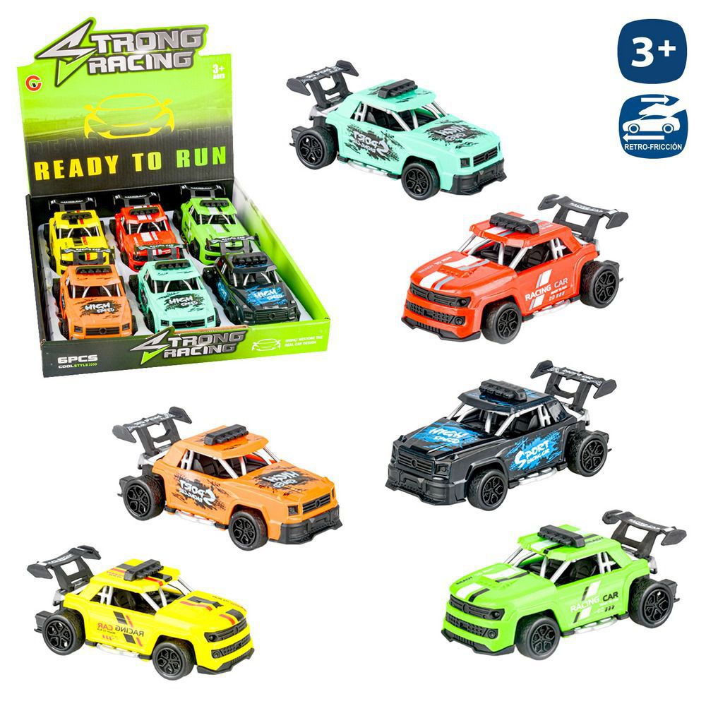 COCHE BUGGY FRICCIÓN 6/C 17 CM CAJA EXPOSITORA 6 UDS