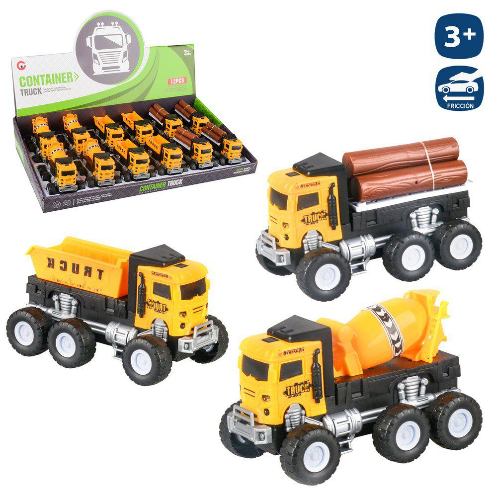 CAMIÓN 6 RUEDAS MEGA OBRAS PÚBLICAS 13 X 8 CM CAJA EXPOSITORA 12 UDS