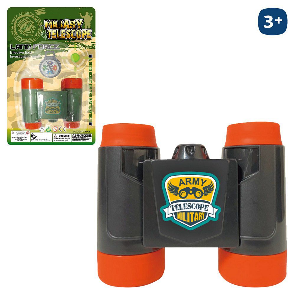 BINOCULAR 2/C 13 CM CON BRUJULA . BLISTER 16X25 CM.