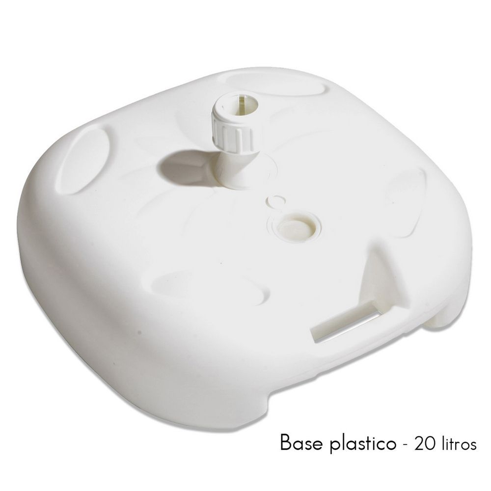 BASE PARASOL 20 LITROS PLÁSTICO SE RELLENA CON AGUA O ARENA APTO PAR SOMBRILLAS MAXIMO TUBO 32 MM