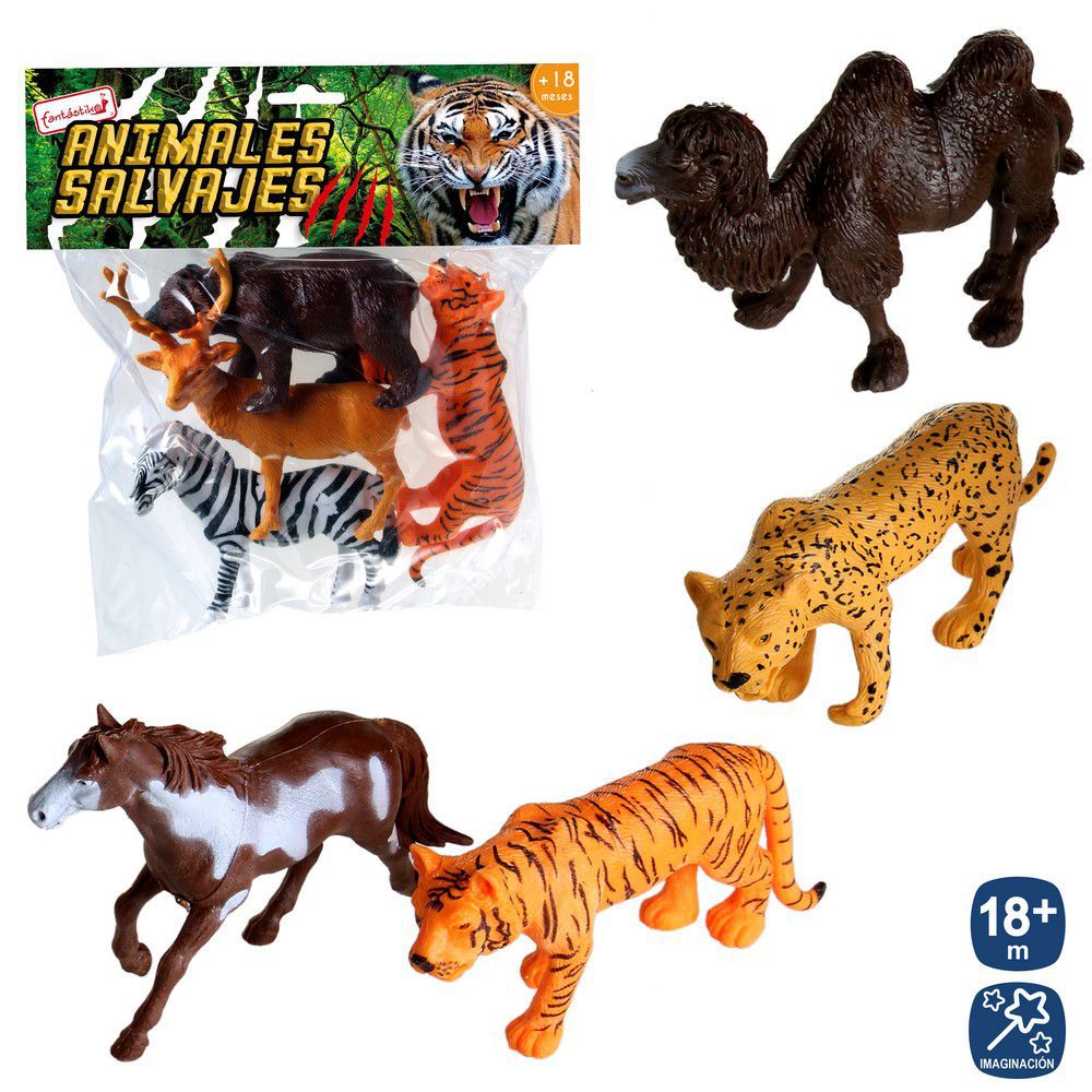 S/4 ANIMALES SALVAJE VINILO 4/M 15 CM BOLSA CON PESTAÑA