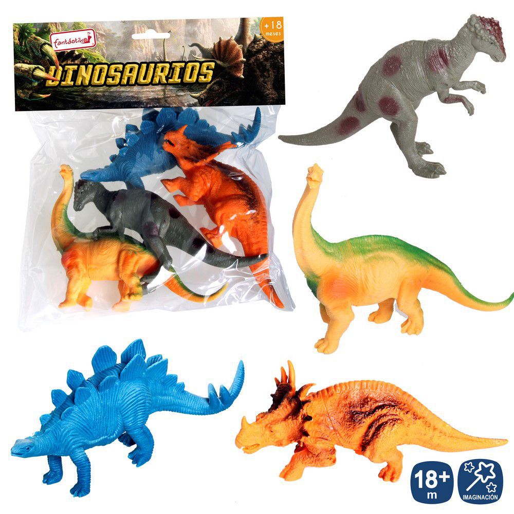 S/4 DINOSAURIO VINILO 4/M 15 CM BOLSA CON PESTAÑA