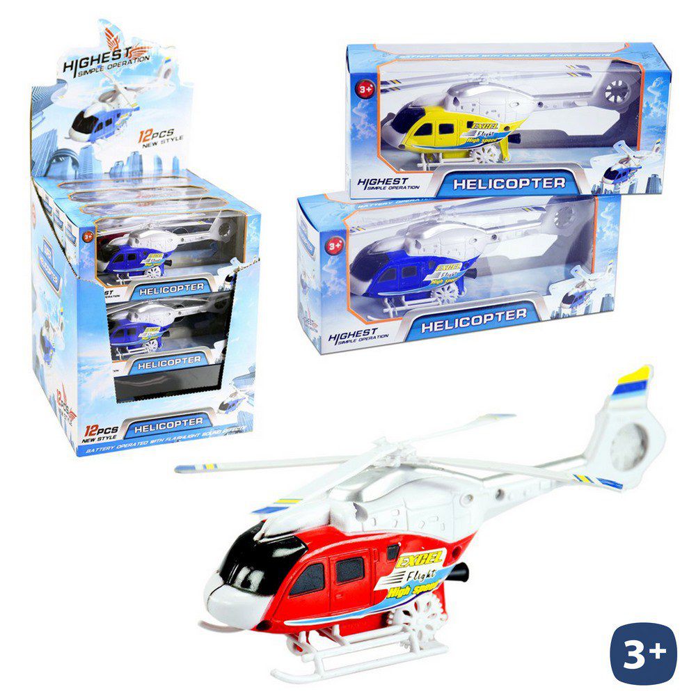 HELICÓPTERO A CUERDA RESCATE 3/C 18 CM CAJA VENTANA 22X9 CM.