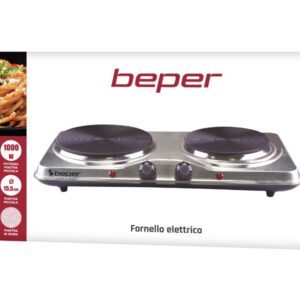 Hornillo Eléctrico BEPER 90.825, 2 placas, Termostato Regulable