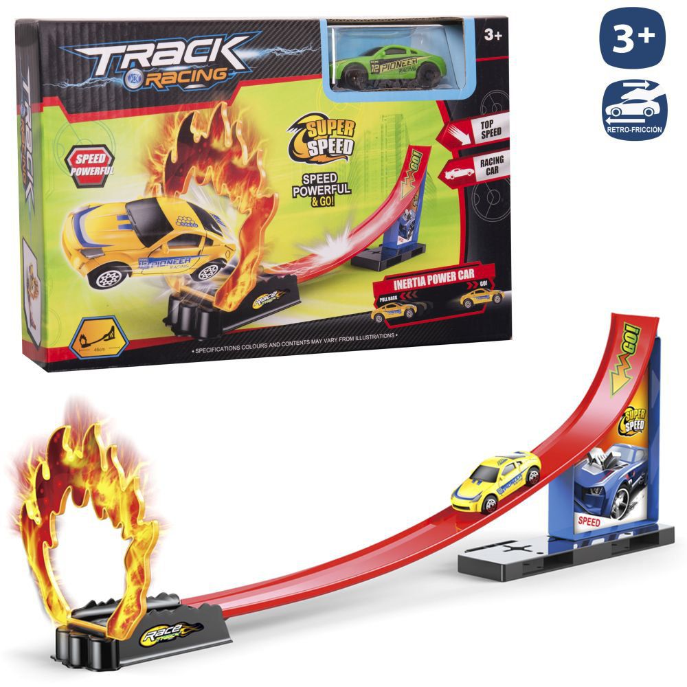 PISTA LOOPING + 1 COCHE COCHE RETROFRICCION. CAJA VENTANA 27X18 CM.