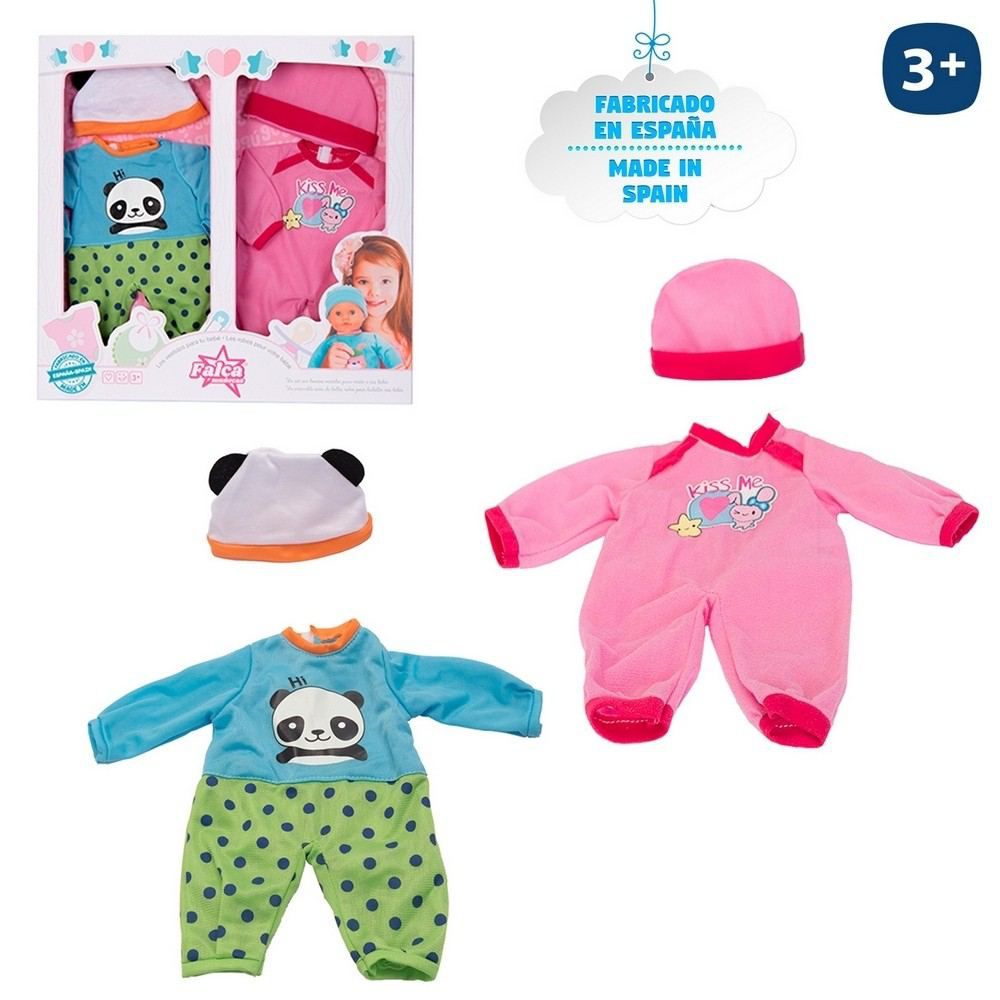 S/2 VESTIDO MUÑECA 38-40 CM APTO MUÑECAS /BEBE 38-40 CM - CAJA VENTANA 41 X 40 CM