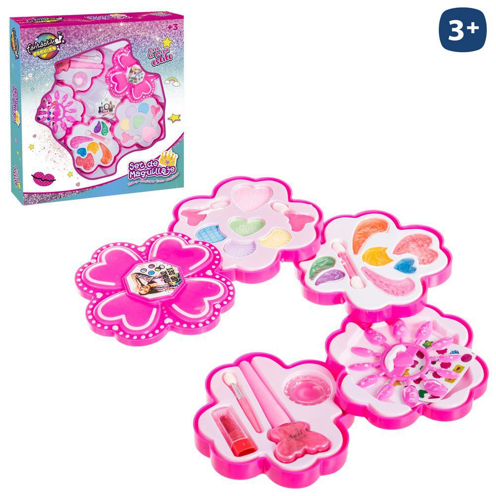 SET DE MAQUILLAJE 4 NIVELES CAJA VENTANA DE 32X33 CM.