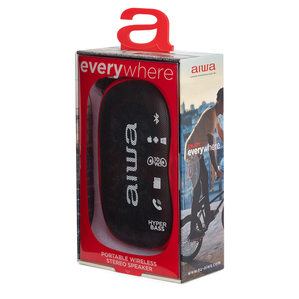Altavoz Portátil AIWA BS-110RD Color Rojo, Bluetooth