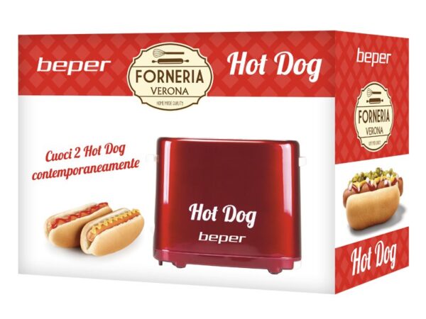Máquina para Hot-Dogs BEPER BT.150Y, Color Rojo, 5 Niveles de Cocción