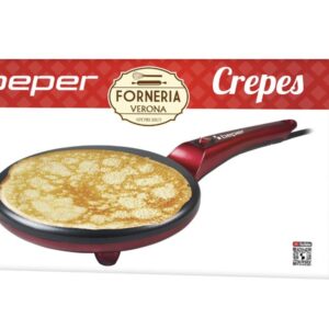 Crepera Eléctrica BEPER BT.710Y Color Rojo y Negro, 800W