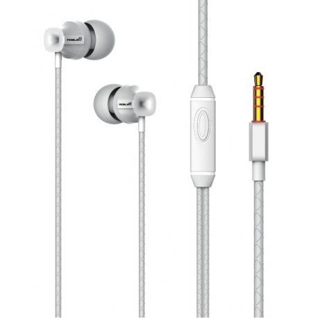 AURICULARES CON CABLE Y MICRÓFONO INCORPORADO BLANCO