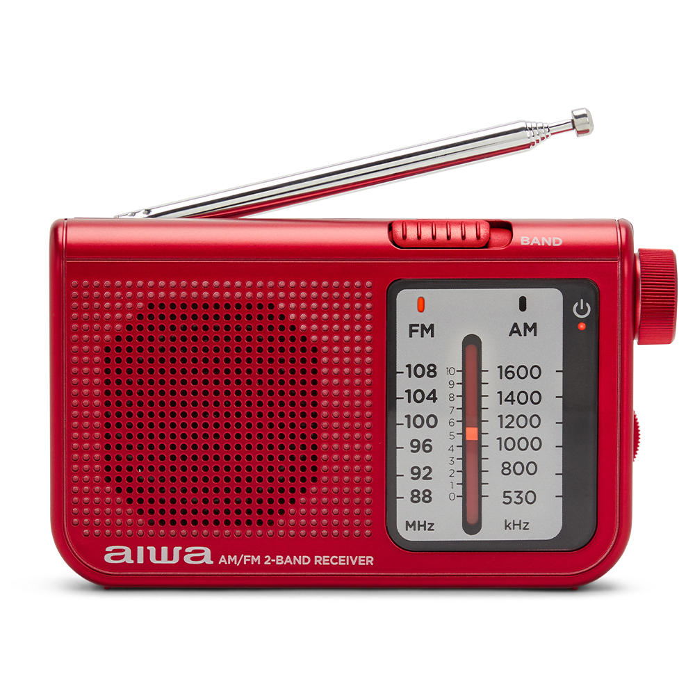 Radio de Bolsillo AIWA RS-55/RD con sintonizador analógico AM/FM. Rojo