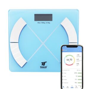 BÁSCULA DE BAÑO BLUETOOTH, VARIAS FUNCIONES, CAPACIDAD MAX.: 180 KG AZUL