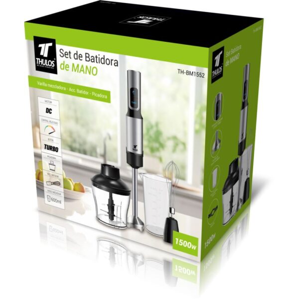 SET BATIDORA DE MANO 1500W. Motor de cobre DC. THULOS TH-BM1552