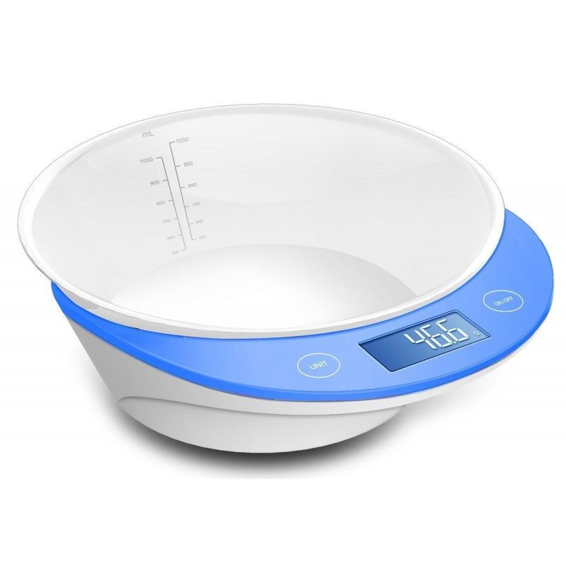 BÁSCULA DE COCINA 5 KG. CAP. BOWL 0.95L AZUL