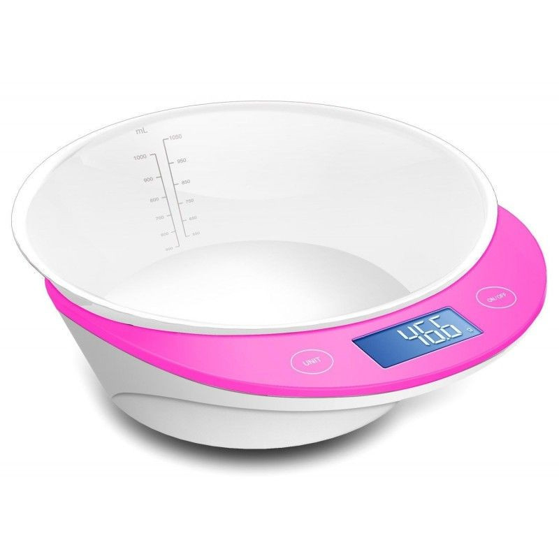 BÁSCULA DE COCINA 5 KG. CAP. BOWL 0.95L ROSA