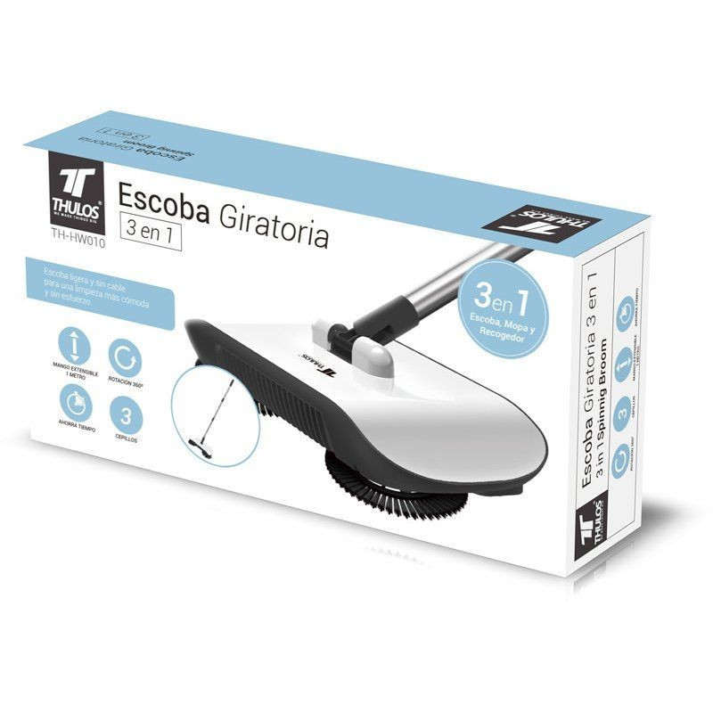 ESCOBA GIRATORIA 3 EN 1: ESCOBA, MOPA Y RECOGEDOR
