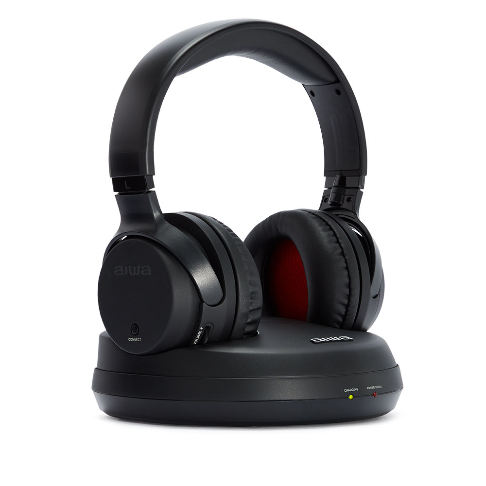 Auriculares Inalámbricos Diadema RF AIWA WHF-930D Negro, Entrada Óptica