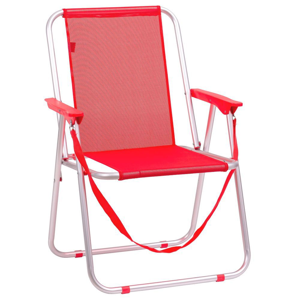 SILLA FIJA PLEGABLE ALUMINIO CORAL 47 X 54 X 75 CM TEJIDO TEXTILENO 1X1 -IDEAL PAA LA PLAYA- TUBO DE ALUMINIO 19 MM