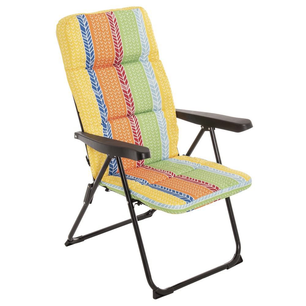 SILLÓN ACOLCHADO 5 CM ACERO / LONA 61 X 58 X 106 CM Reclinable 4 posiciones - con relleno acolchado de 5cmmm