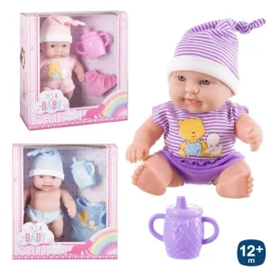 BEBÉ PIJAMA CON ACCESORIOS 3/C 21 CM CAJA VENTANA DE 20X22 CM.