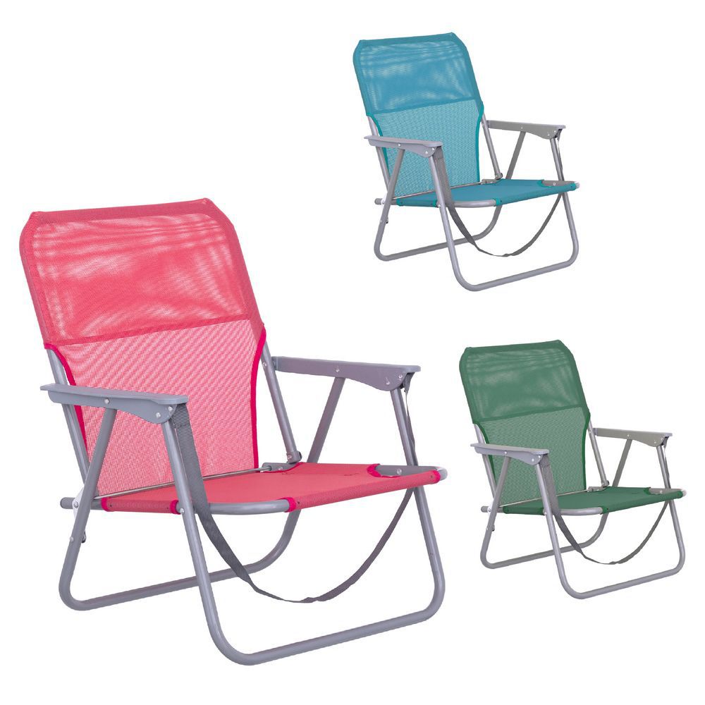 SILLA FIJA PLAYERA HIERRO/TEXT 3/C 55 X 38 X 64 CM TUBO 18 MM ACERO - PINTURA EPOXY ANTICORROSIÓN- CIERRE SEGURIDAD- TEXTILENO 1X1