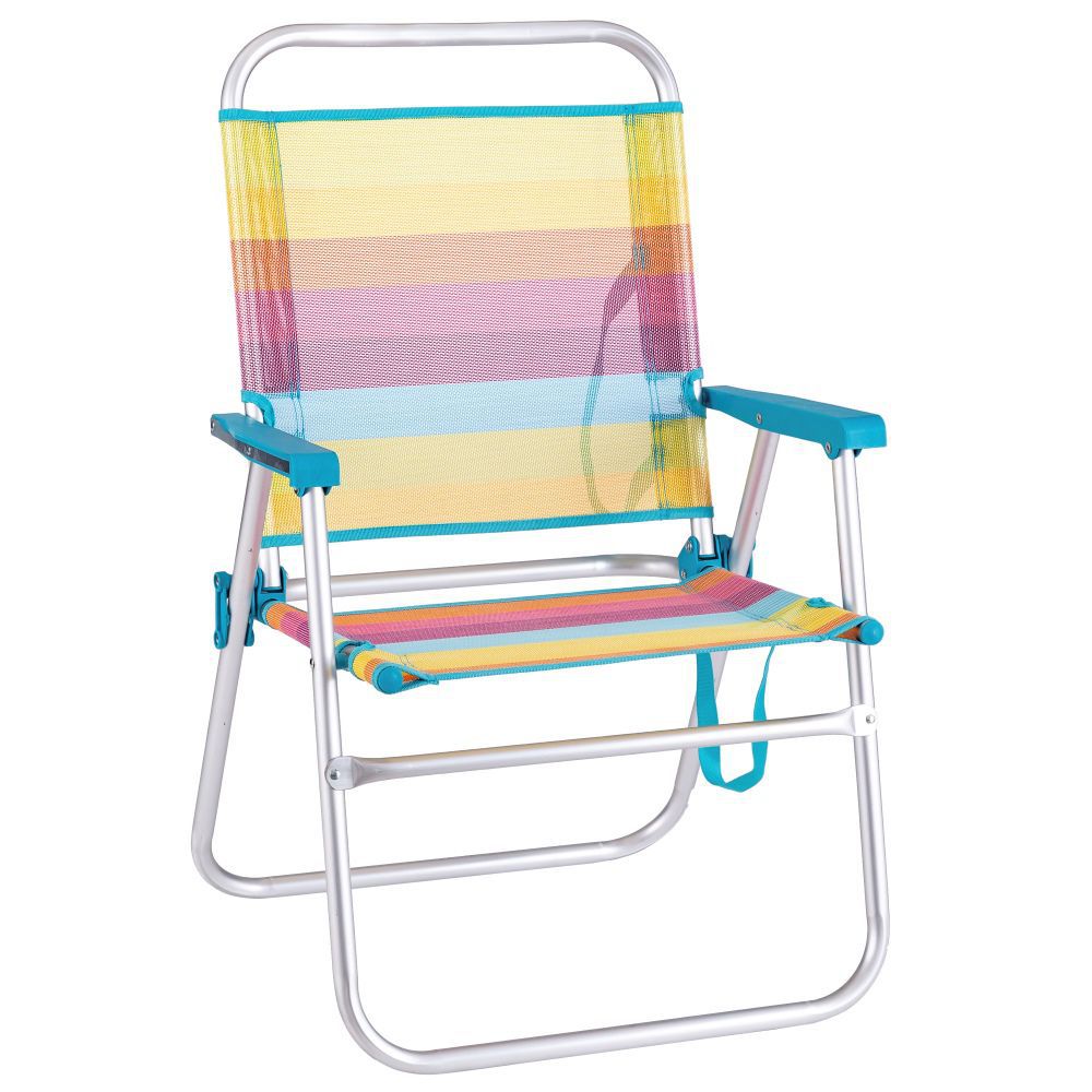 SILLA FIJA ALU/TEXT RAIMBO 57 X 50 X 88 CM TUBO ALUMINIO 22 MM- TEXTILENO 1X1 - IDEAL PARA LA PLAYA