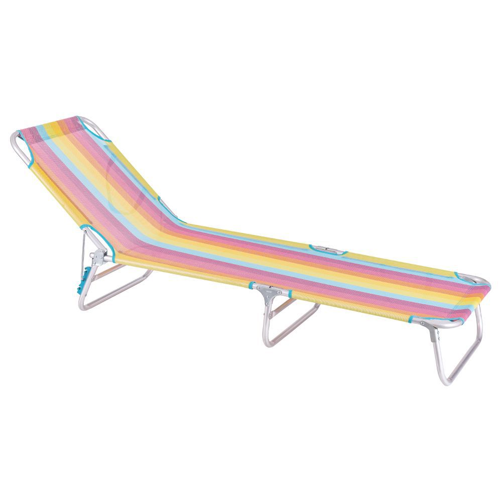 TUMBONA RECLI. 4 POS. ALU/TEXT RAINBOW 190 X 58 X 25 CM TUBO ALUMINIO 22 MM - TEXTILENO
