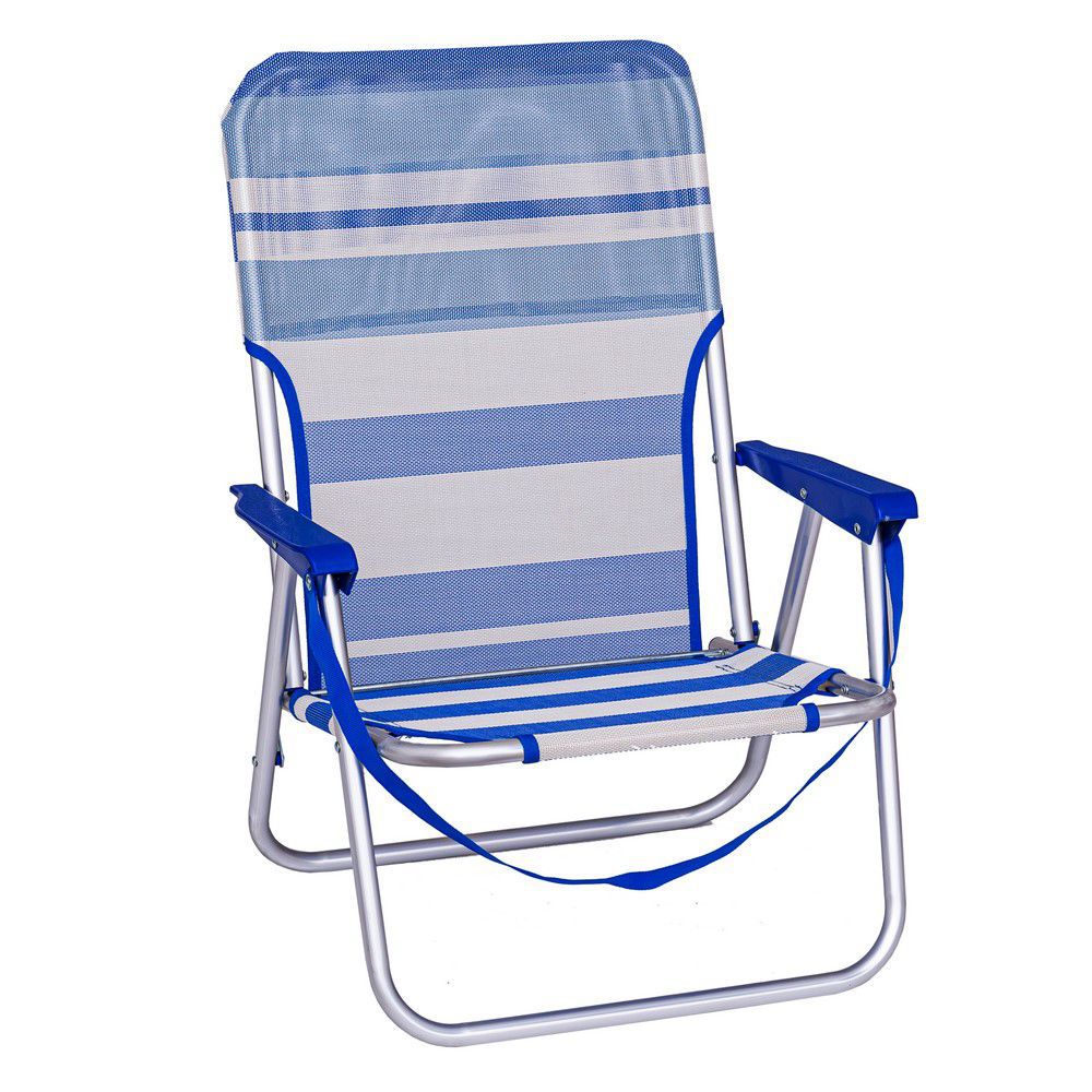 SILLA FIJA PLAYA ALU/TEXT SAILOR 54 X 40 X 71 CM TUBO ALUMINIO 19 MM- TEXTILENO 1X1 - IDEAL PARA LA PLAYA