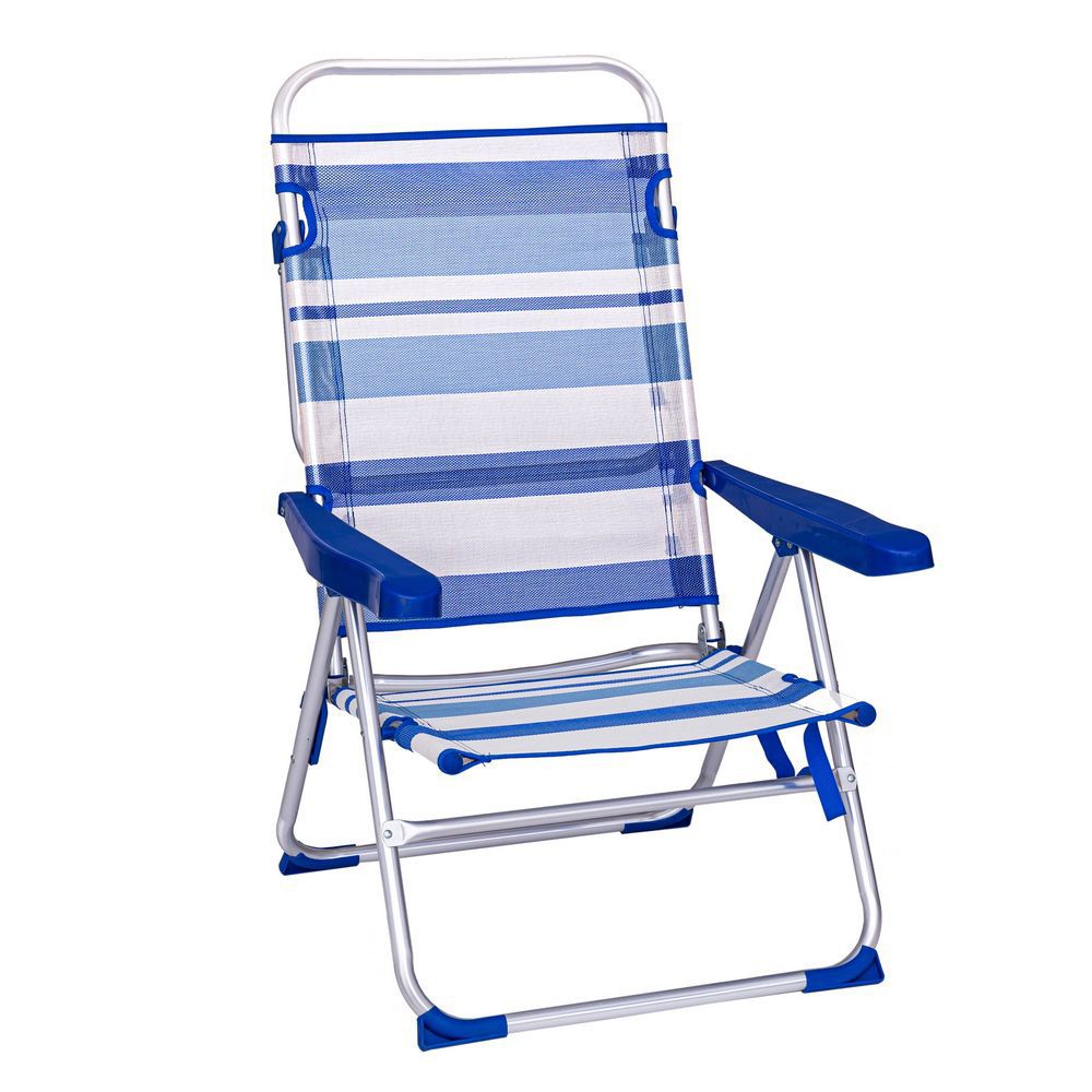 SILLA ALTA 4 POS. ALU/TEXT SAILOR 61 X 56 X 100 CM TUBO ALUMINIO 22 MM- TEXTILENO 1X1 - IDEAL PARA LA PLAYA