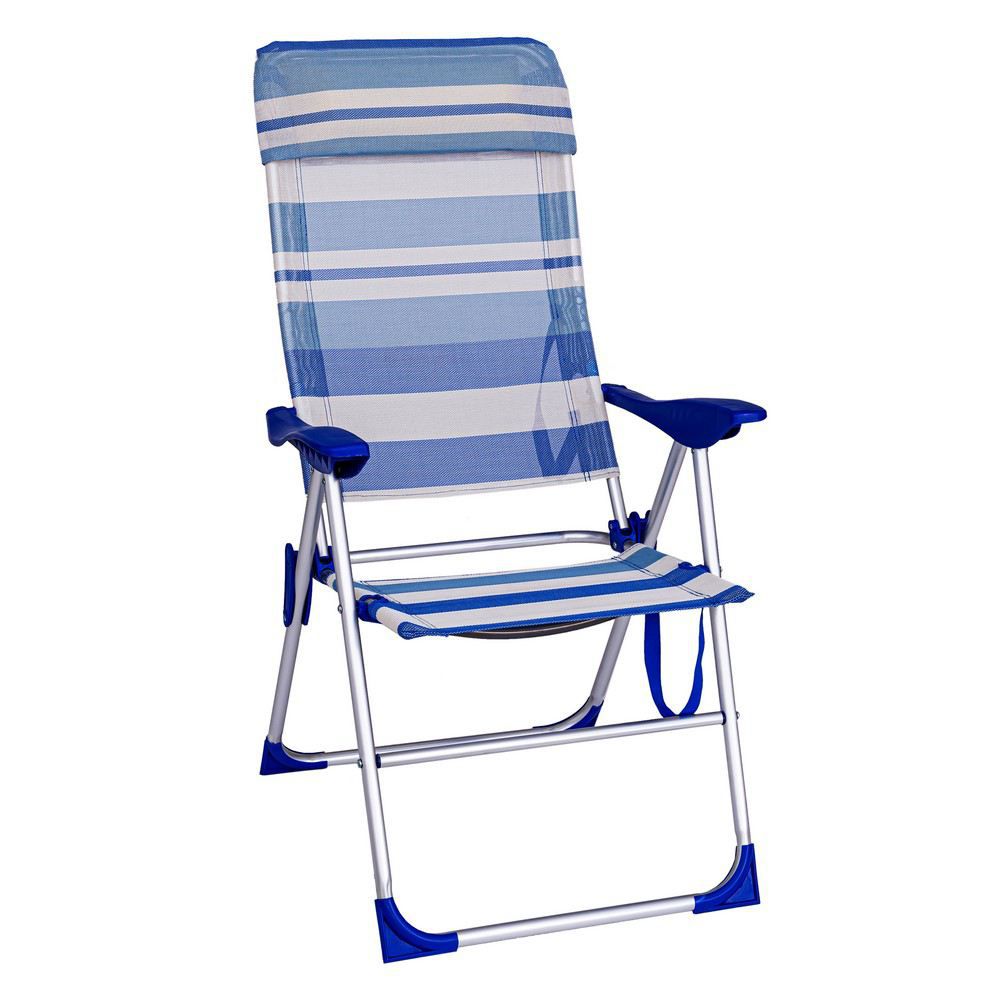 SILLÓN 5 POSICIONES ALU/TEXT SAILOR 61 X 66 X 110 CM TUBO ALUMINIO 22 MM- TEXTILENO 1X1 - IDEAL PARA LA PLAYA