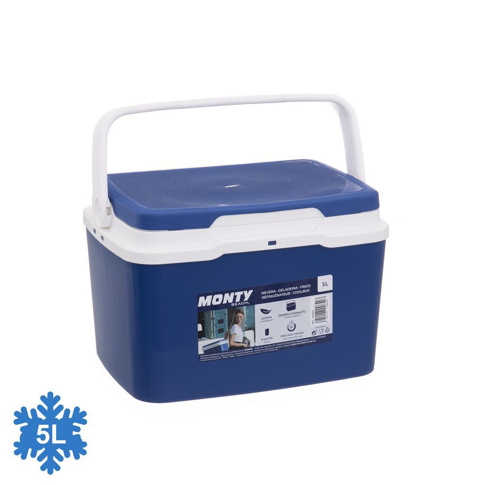 NEVERA RÍGIDA 5 LITROS MONTY 19 X 22 X 29 CM LIGERA, DISEÑO COMPACTO- CAPACIDAD 6 LATAS