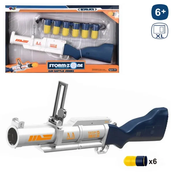 RIFLE LANZADARDOS 45 X 5,50 X 16,50 CM INCLUYE 6 DARDOS, CAJA VENTANA 49X30 CM