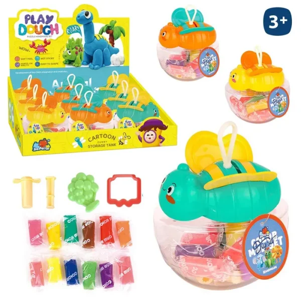 S/12 PASTILLA PLASTILINA 3/M 12 CM INCLUYE MOLDES Y ACC- CADA PIEZA CON ETIQUETA COLGANTE- CAJA EXPOSITORA 9 UDS
