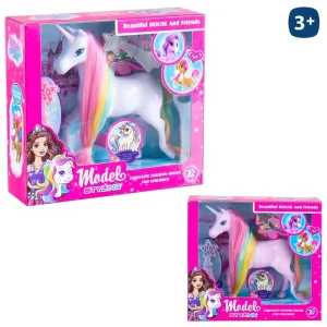 UNICORNIO RAINBOW 2/C 18 CM CON ACCESORIOS - CAJA VENTANA 19X18 CM