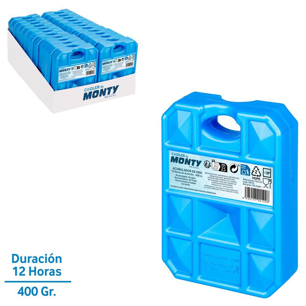 ACUMULADOR FRÍO GEL 400 CC 10,80 X 3,30 X 16,60 CM CON RELLENO GEL EXTRA DURACIÓN