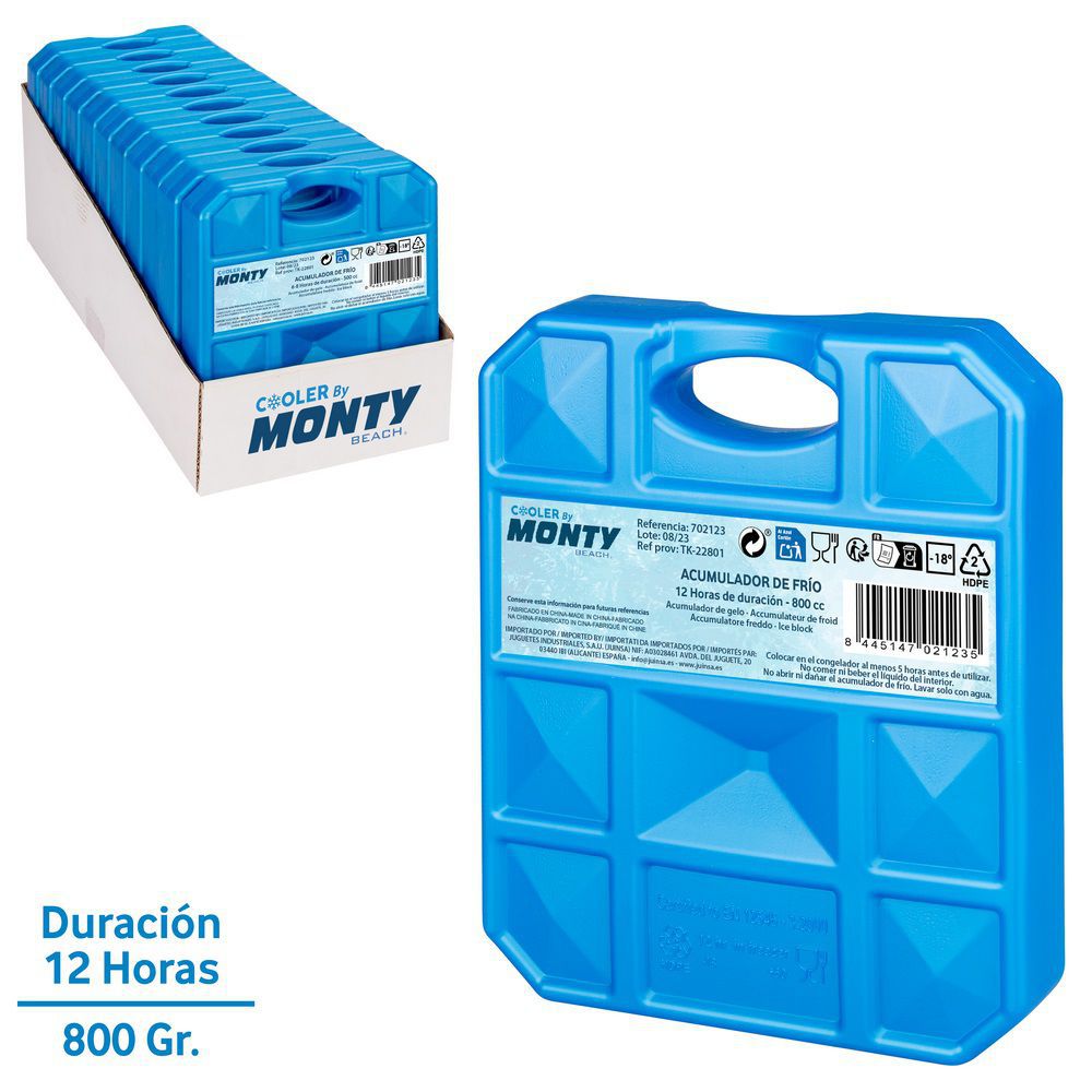 ACUMULADOR FRÍO GEL 800 CC 16 X 3,30 X 20 CM CON RELLENO GEL EXTRA DURACIÓN