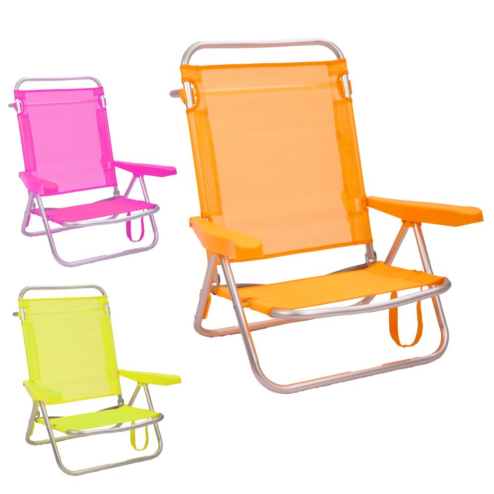 SILLA 4 POSIC. ALU/TEXT NEON 3/C 61 X 47 X 80 CM TEXTILENO 1X1 -ALTURA ASIENTO 19 CM - TUBO 22 X 1,2 MM