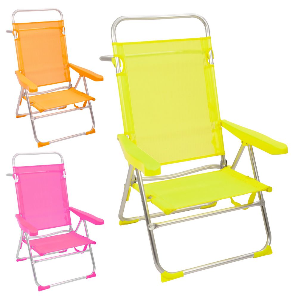 SILLA ALTA 4 POSIC. ALU/TEXT NEON 3/C 61 X 56 X 100 CM TEXTILENO 1X1- ALTURA ASIENTO 32 CM- TUBO 22X1.2 MM