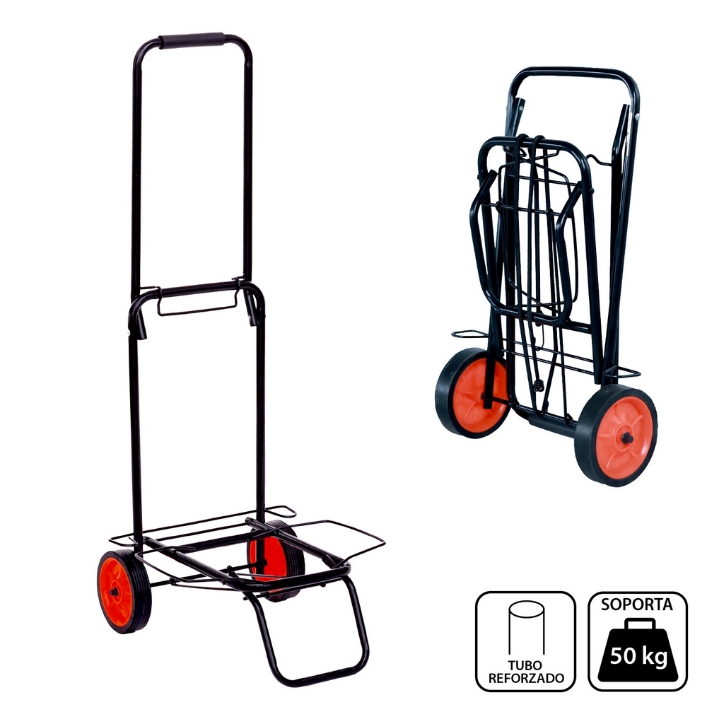 CARRO PORTATODO PLAYA 34 X 45 X 100 CM INCLUYE GOMA ELASTICA AGARRE- TUBO REFORZAO 15 MM- RUEDA 14 CM - CARGA MAXIMA 50 KG