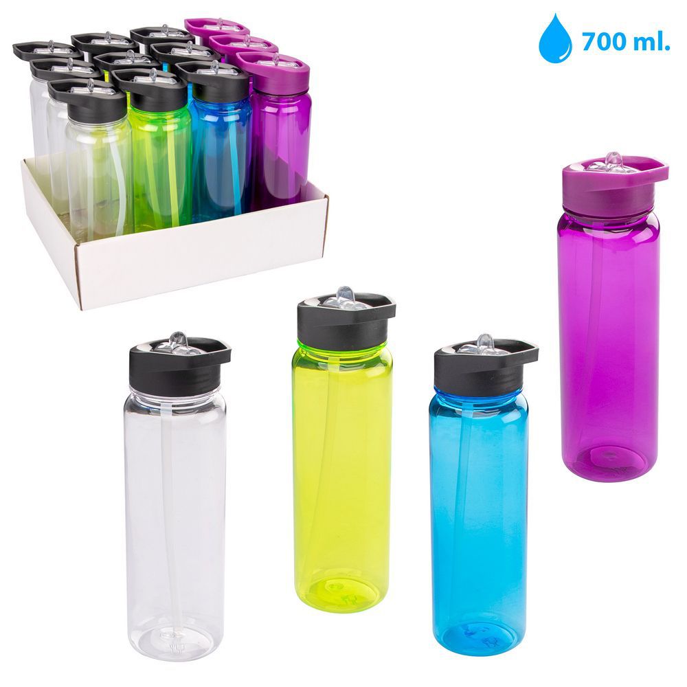 BOTELLA 700 CC PLÁSTICO 4/C CAJA EXPOSITORA 12 UDS