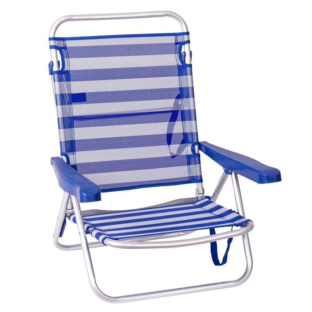 SILLA 4 POSICIONES PLAYA ALUMINIO/TEX.AZ 61 X 47 X 80 CM TEXTILENO AZUL /BLANCO RAYAS - TUBO 22 X 1,2 MM