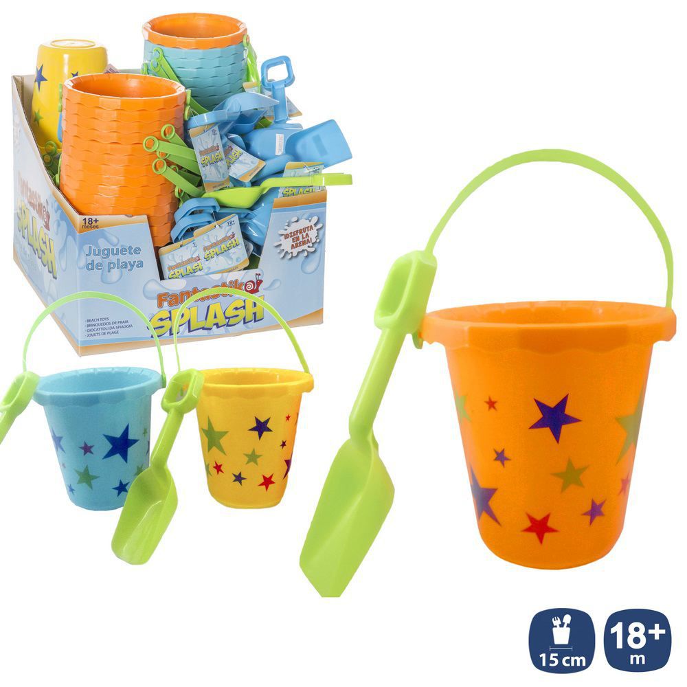 CUBO CON PALA 3/C IMPRESO ESTRELLAS 15 X 15 CM IMPRESIÓN IML .CAJA EXPOSITORA 48.