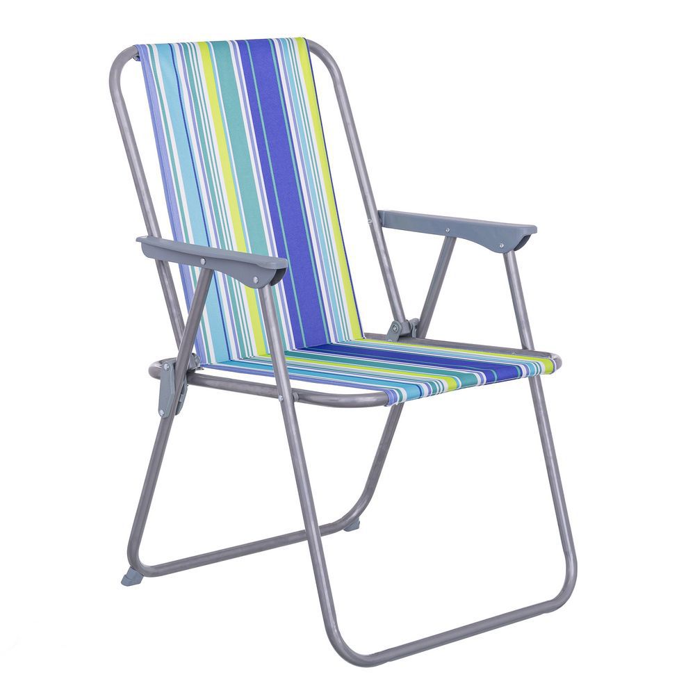 SILLA FIJA PLEGABLE HIERRO / LONA BASIC 53 X 46 X 75 CM TUBO 18 MM ACERO - PINTURA EPOXY ANTICORROSIÓN- CIERRE SEGURIDAD- LONA POLIESTER OXFORD 600 D