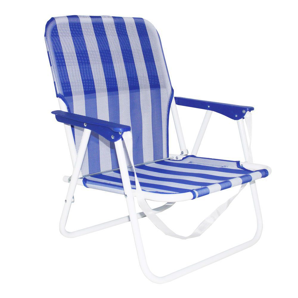 SILLA FIJA PLAYERA HIERRO/TEXT AZ-BCO 55 X 38 X 64 CM TUBO 18 MM ACERO - PINTURA EPOXY ANTICORROSIÓN- CIERRE SEGURIDAD- TEXTILENO 1X1