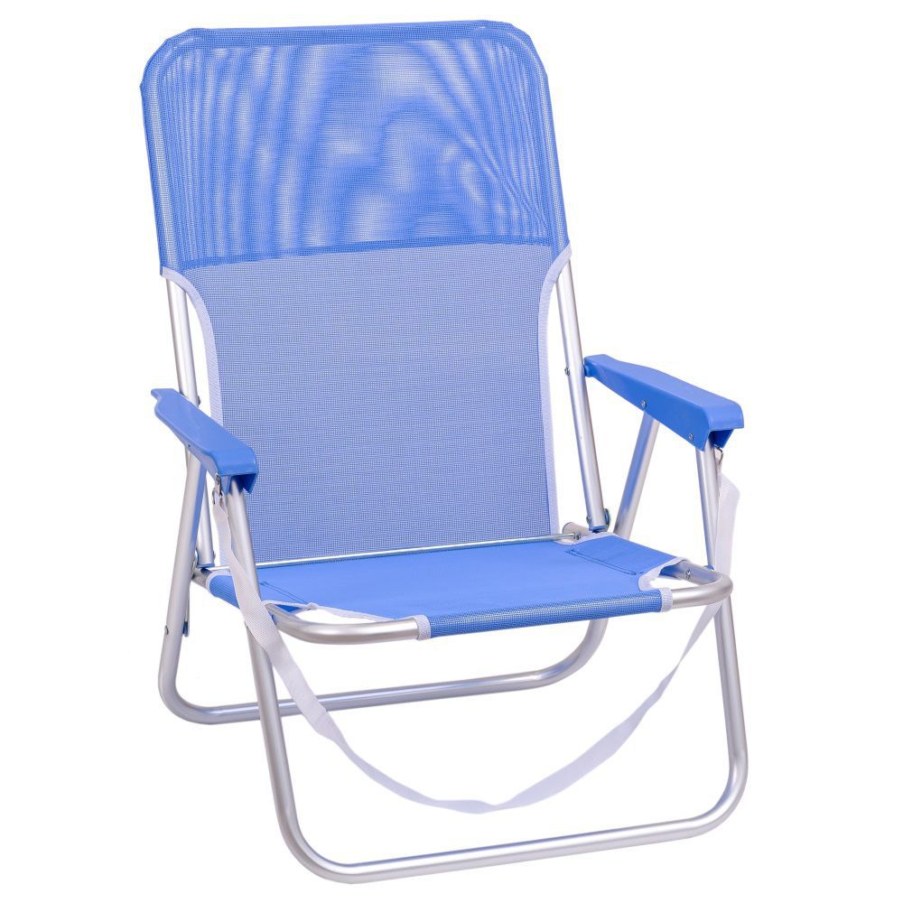 SILLA FIJA PLAYA ALUM / TEXTILENO AZUL 54 X 40 X 71 CM TUBO ALUMINIO 22 MM - TEXTILENO 1 X 1
