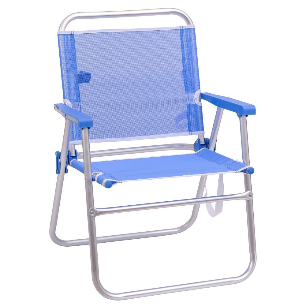 SILLA FIJA ALUMINIO / TEXTILENO AZUL 57 X 50 X 78 CM TUBO ALUMINIO 22 MM - TEXTILENO 1 X 1