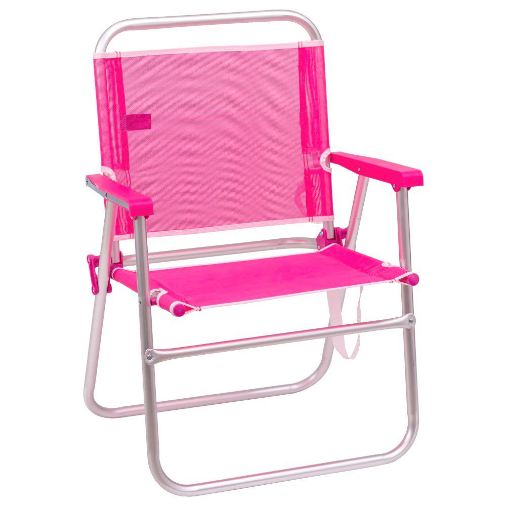 SILLA FIJA ALUMINIO / TEXTILENO ROSA 57 X 50 X 78 CM TUBO ALUMINIO 22 MM - TEXTILENO 1 X 1