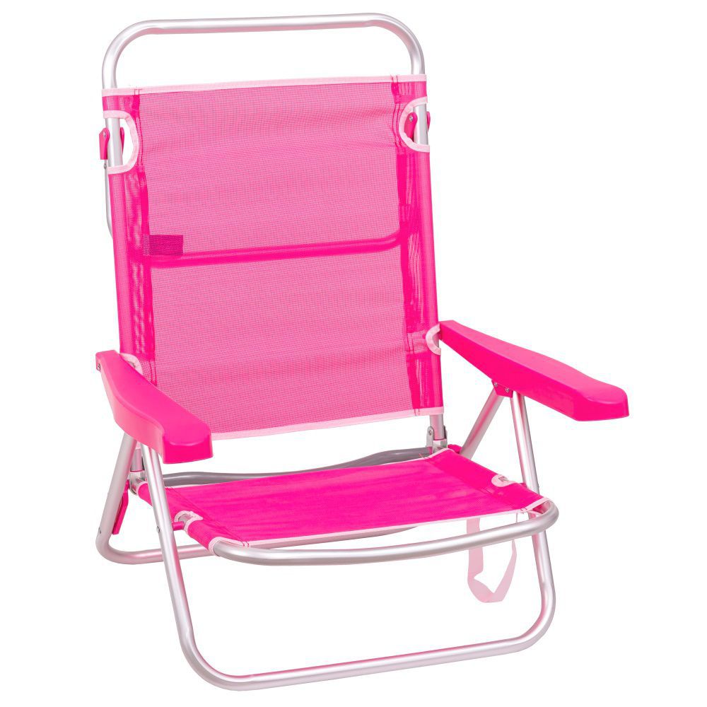 SILLA 4 POSICIONES ALUM / TEXTIL. ROSA 61 X 47 X 80 CM TUBO ALUMINIO 22 MM - TEXTILENO 1 X 1